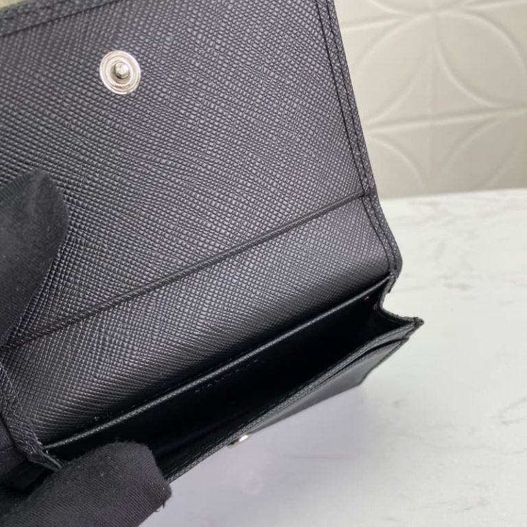 High quality Prada men card holder small wallet front iconic logo pattern-5