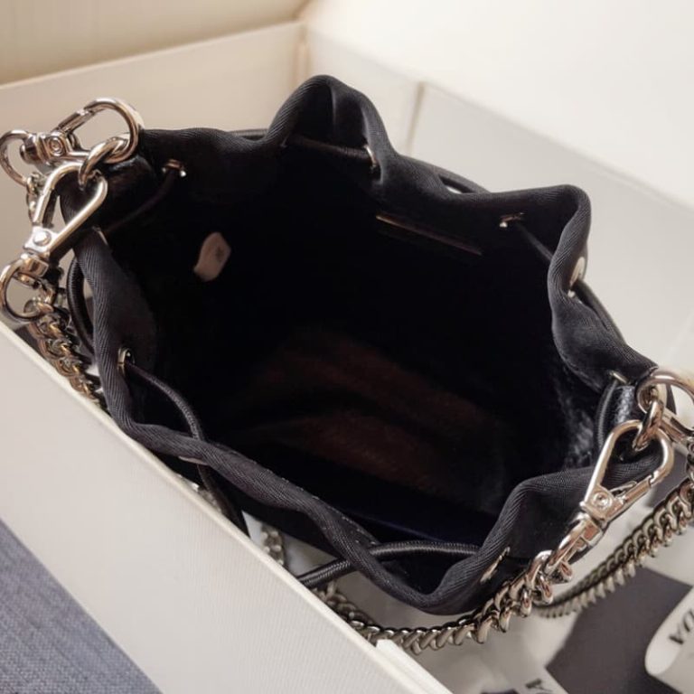 High quality Prada mini bucket bag Women backpack Large capacity Meet daily needs Front iconic logo pattern-5