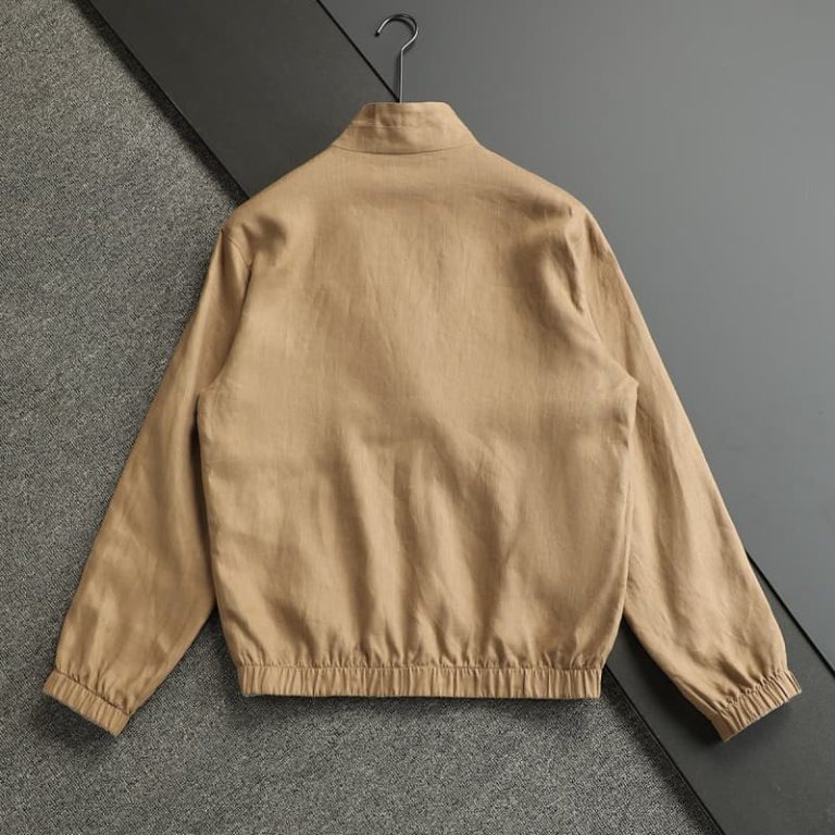 Popular 100% French Rain Dew Linen Fabric Double-sided Jacket Jacket Coffee Gray Green 48-56-3